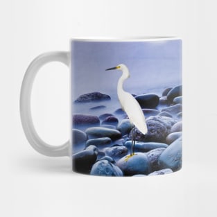 Snowy Egret on the Rocks Mug